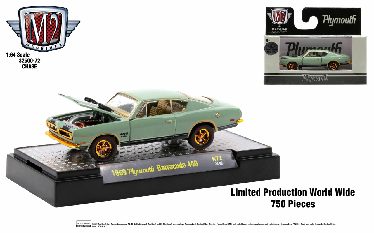 M2 Machines Auto Thentics 1:64 Release 72 1969 Plymouth Barracuda